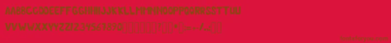 ChilmicFree Regular-Schriftart – Braune Schriften auf rotem Hintergrund