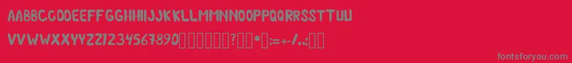 ChilmicFree Regular-Schriftart – Graue Schriften auf rotem Hintergrund
