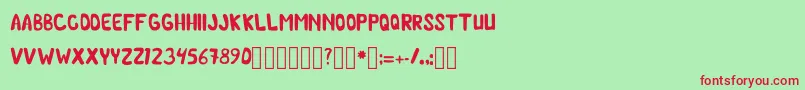 ChilmicFree Regular Font – Red Fonts on Green Background
