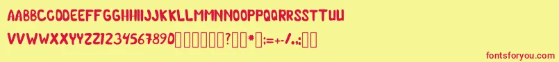 Шрифт ChilmicFree Regular – красные шрифты на жёлтом фоне