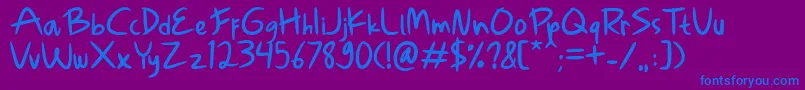 フォントChily Chilo – 紫色の背景に青い文字