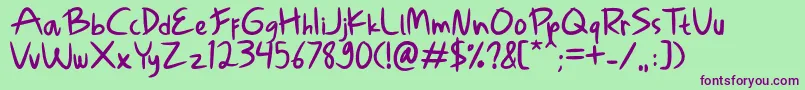 Шрифт Chily Chilo – фиолетовые шрифты на зелёном фоне