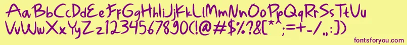Шрифт Chily Chilo – фиолетовые шрифты на жёлтом фоне