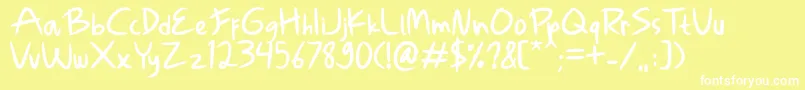Chily Chilo-fontti – valkoiset fontit keltaisella taustalla