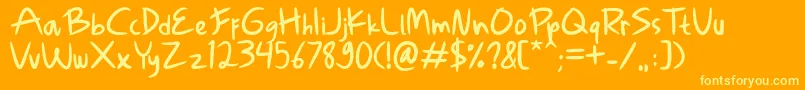 フォントChily Chilo – オレンジの背景に黄色の文字