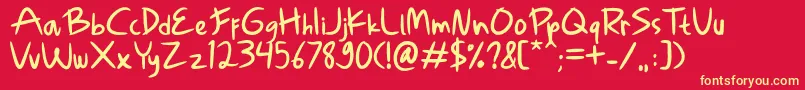 Czcionka Chily Chilo – żółte czcionki na czerwonym tle