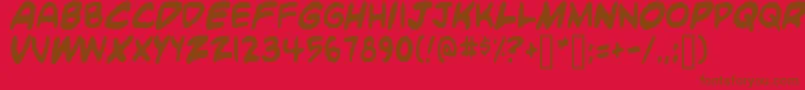 Fonte Blambot – fontes marrons em um fundo vermelho