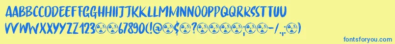 China Syndrome DEMO Font – Blue Fonts on Yellow Background