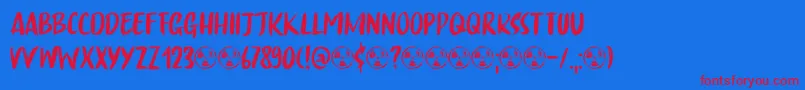 China Syndrome DEMO Font – Red Fonts on Blue Background