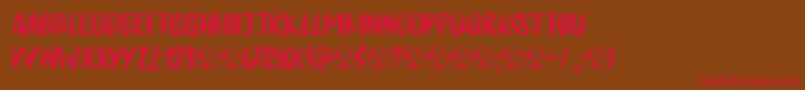China Syndrome DEMO Font – Red Fonts on Brown Background