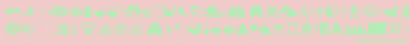 China Font – Green Fonts on Pink Background