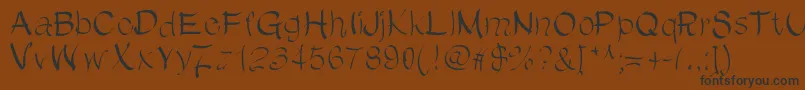 ChinChanフォントについての詳細 フォントChinChan – 黒い文字が茶色の背景にあります