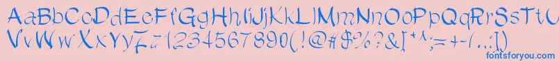 Czcionka ChinChan – niebieskie czcionki na różowym tle