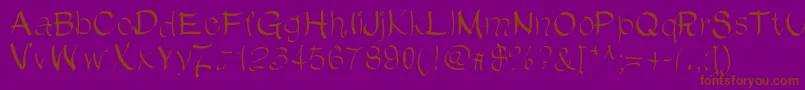 Czcionka ChinChan – brązowe czcionki na fioletowym tle