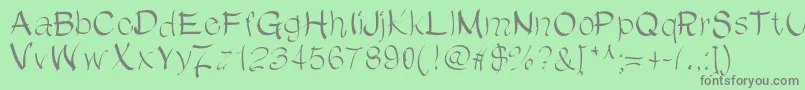 フォントChinChan – 緑の背景に灰色の文字