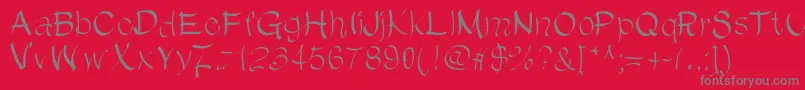 ChinChan-Schriftart – Graue Schriften auf rotem Hintergrund