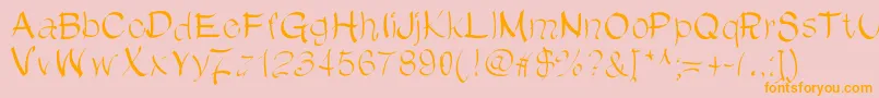 ChinChan Font – Orange Fonts on Pink Background