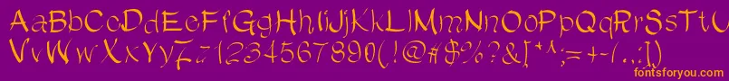 ChinChan Font – Orange Fonts on Purple Background