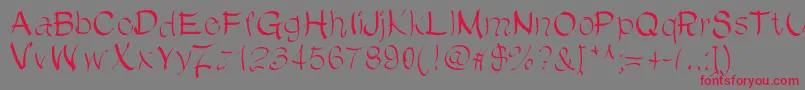 ChinChan-Schriftart – Rote Schriften auf grauem Hintergrund