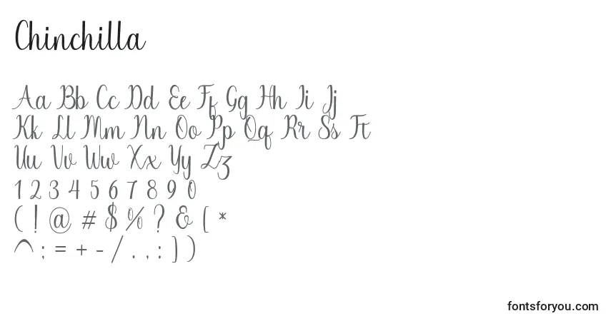 Chinchillaフォント–アルファベット、数字、特殊文字