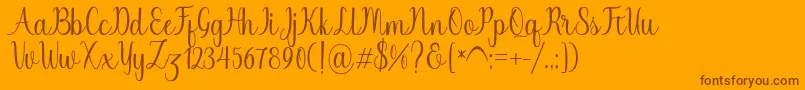 Chinchilla Font – Brown Fonts on Orange Background