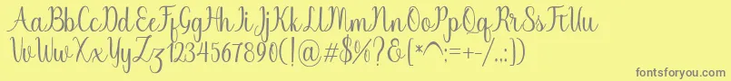 Chinchilla Font – Gray Fonts on Yellow Background