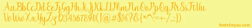 Chinchilla Font – Orange Fonts on Yellow Background