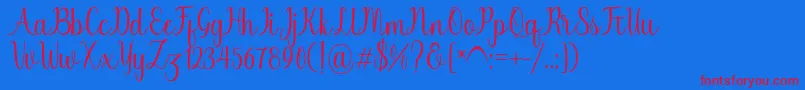 Chinchilla Font – Red Fonts on Blue Background