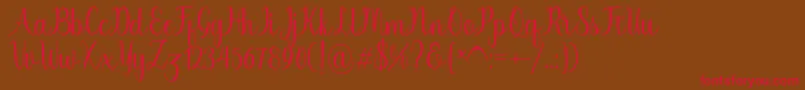 Chinchilla Font – Red Fonts on Brown Background