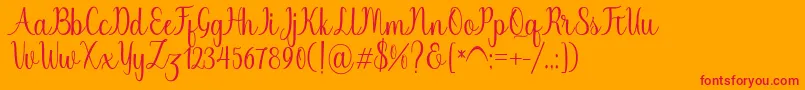 Chinchilla Font – Red Fonts on Orange Background