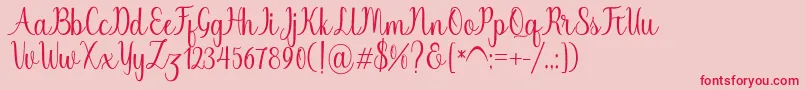 Chinchilla Font – Red Fonts on Pink Background