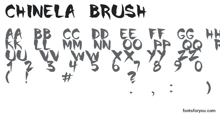 Fuente Chinela Brush - alfabeto, números, caracteres especiales