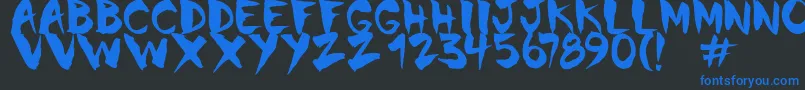 Fonte Chinela Brush – fontes azuis em um fundo preto