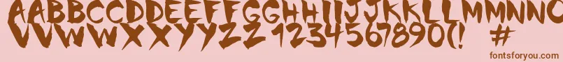 Chinela Brush Font – Brown Fonts on Pink Background