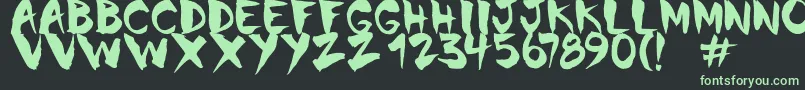Chinela Brush-fontti – vihreät fontit mustalla taustalla