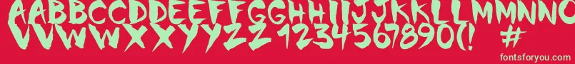 Chinela Brush Font – Green Fonts on Red Background