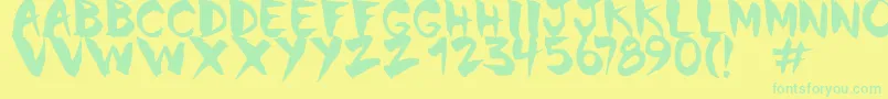 More about Chinela Brush Font Chinela Brush Font – Green Fonts on Yellow Background