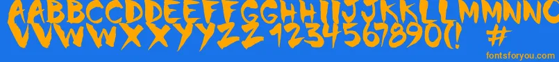 Chinela Brush Font – Orange Fonts on Blue Background