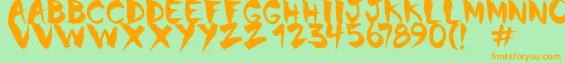 Chinela Brush Font – Orange Fonts on Green Background
