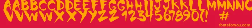 Chinela Brush-Schriftart – Orangefarbene Schriften auf rotem Hintergrund