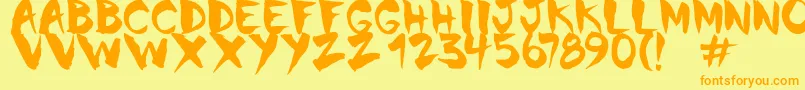 Chinela Brush Font – Orange Fonts on Yellow Background