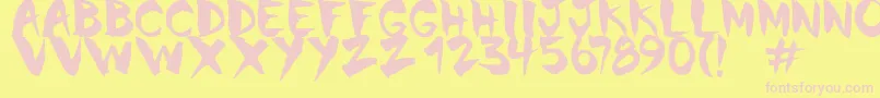 Chinela Brush Font – Pink Fonts on Yellow Background