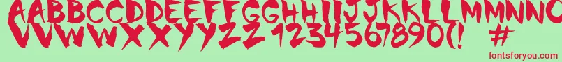 Chinela Brush Font – Red Fonts on Green Background