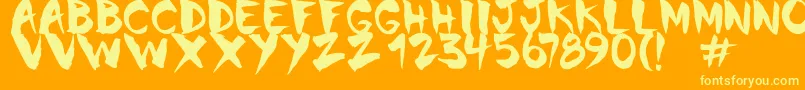 Chinela Brush Font – Yellow Fonts on Orange Background