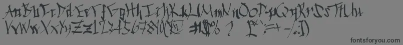 Czcionka Chinese Calligraphy – czarne czcionki na szarym tle