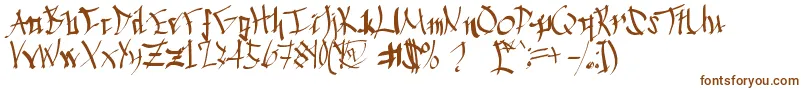 Chinese Calligraphy-fontti – ruskeat fontit valkoisella taustalla