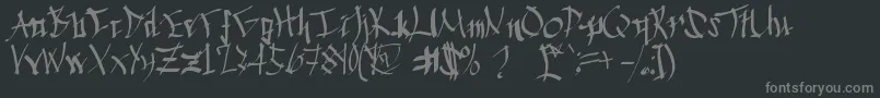 Chinese Calligraphy Font – Gray Fonts on Black Background