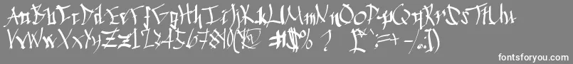 フォントChinese Calligraphy – 灰色の背景に白い文字