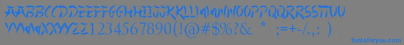 Chinese Takeaway Font – Blue Fonts on Gray Background