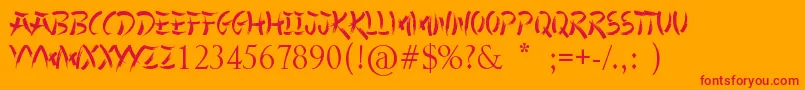 Chinese Takeaway Font – Red Fonts on Orange Background